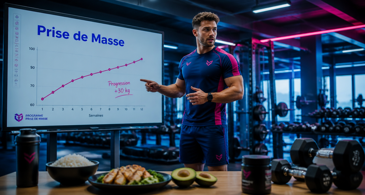 regime de prise de masse athlète salle musculation