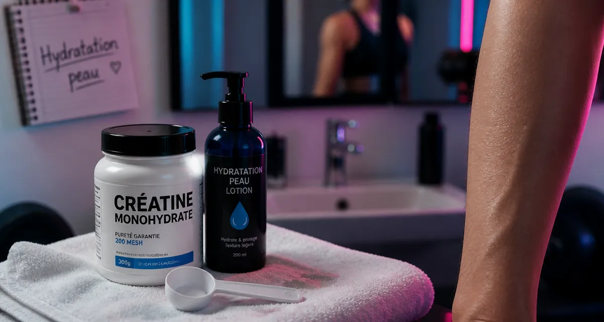 Creatine effet sur la peau : hydratation, lotion et poudre de créatine pour une peau nette
