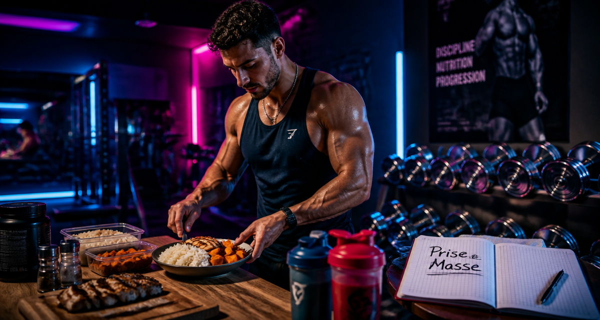 prise de masse musculaire préparation repas sain