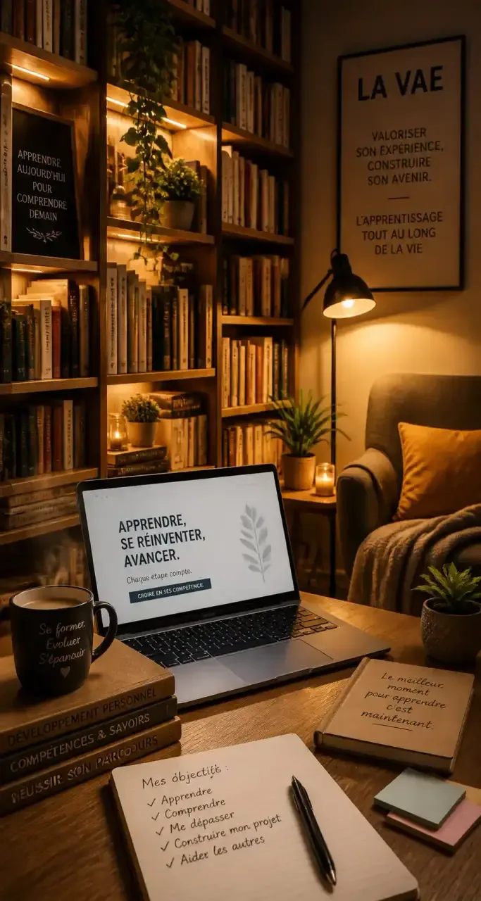 Bibliothèque lumineuse, espace d'apprentissage pour la formation des adultes