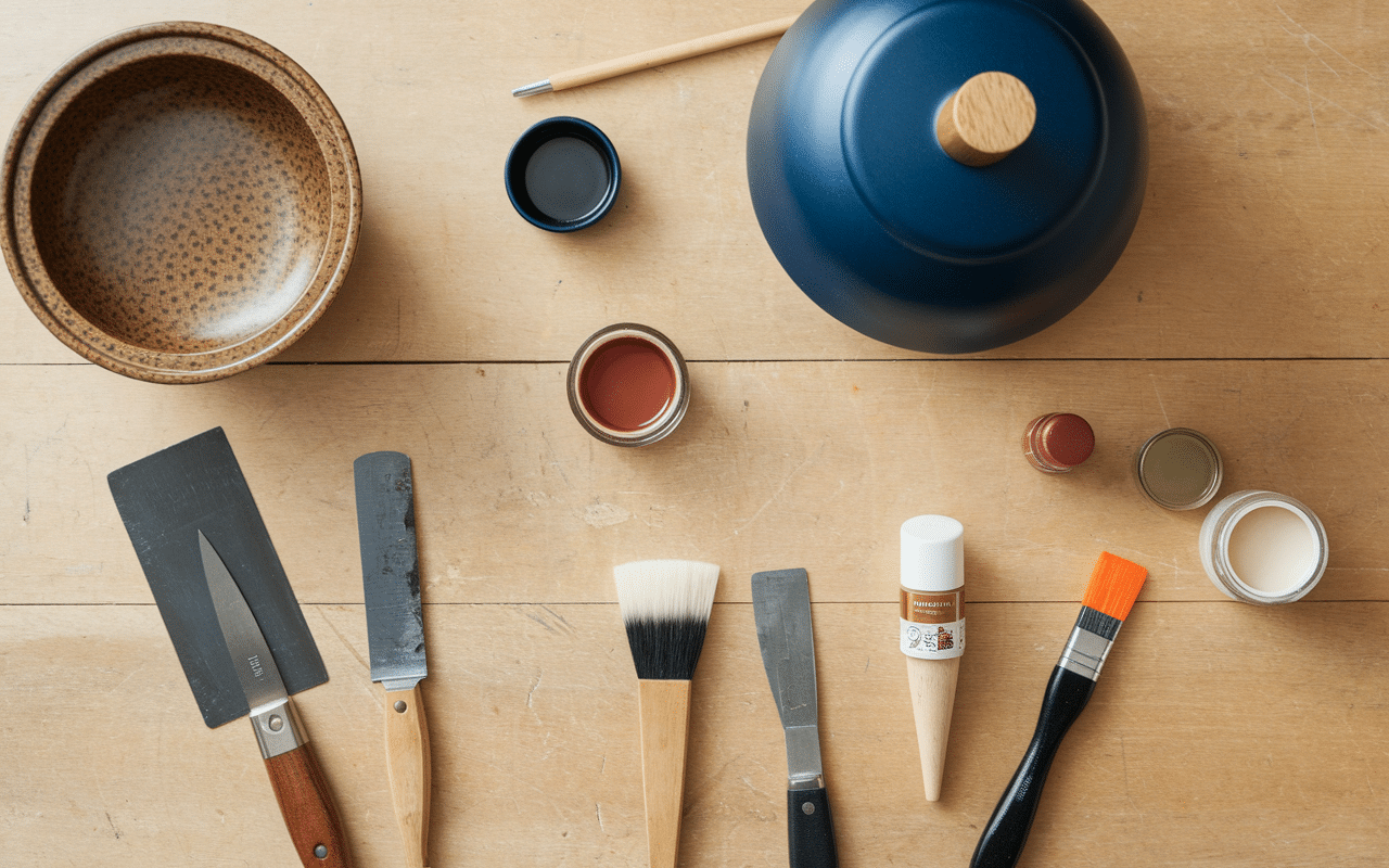 buffet transformé en meuble de salle de bain pendant la transformation