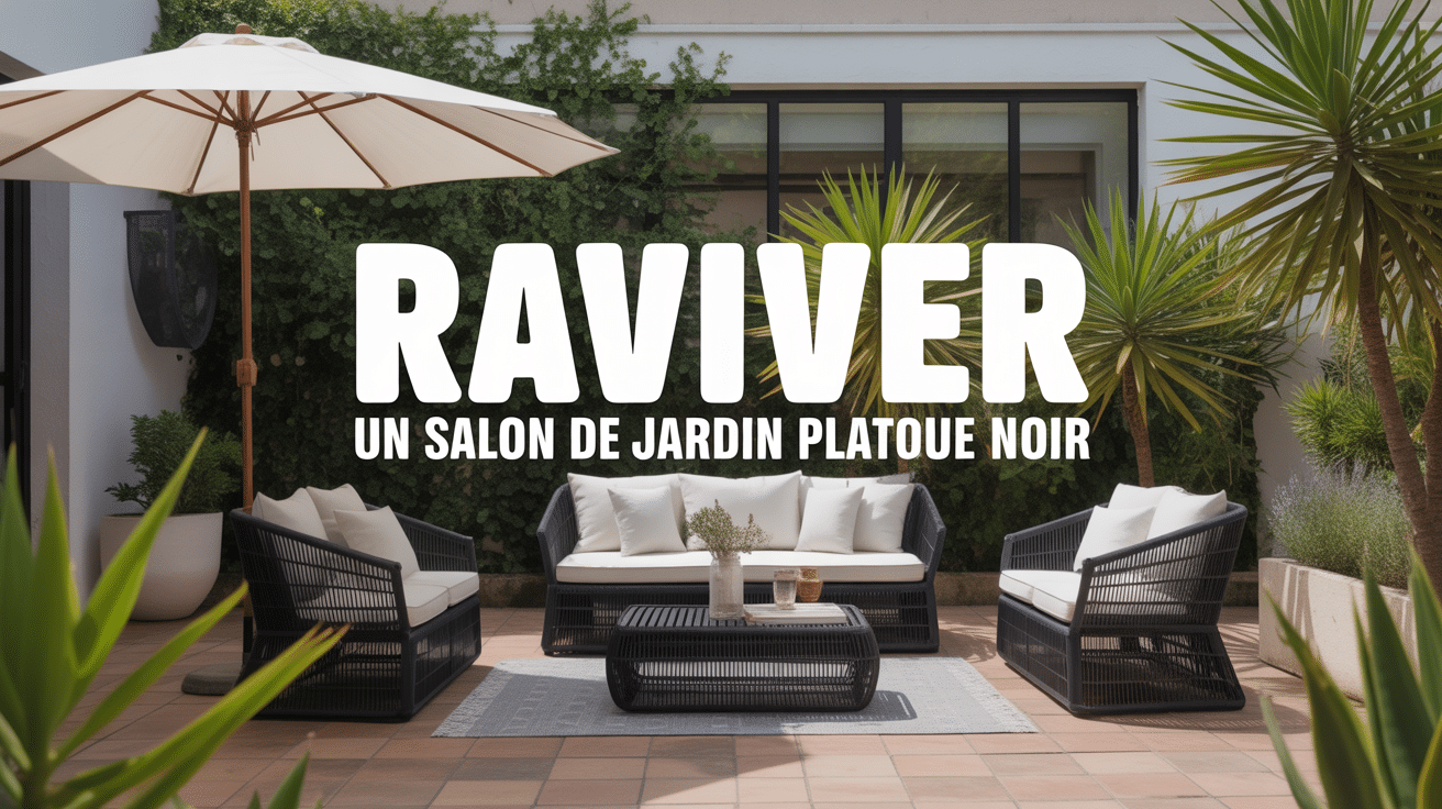 comment raviver un salon de jardin en plastique noir sur terrasse ensoleillée