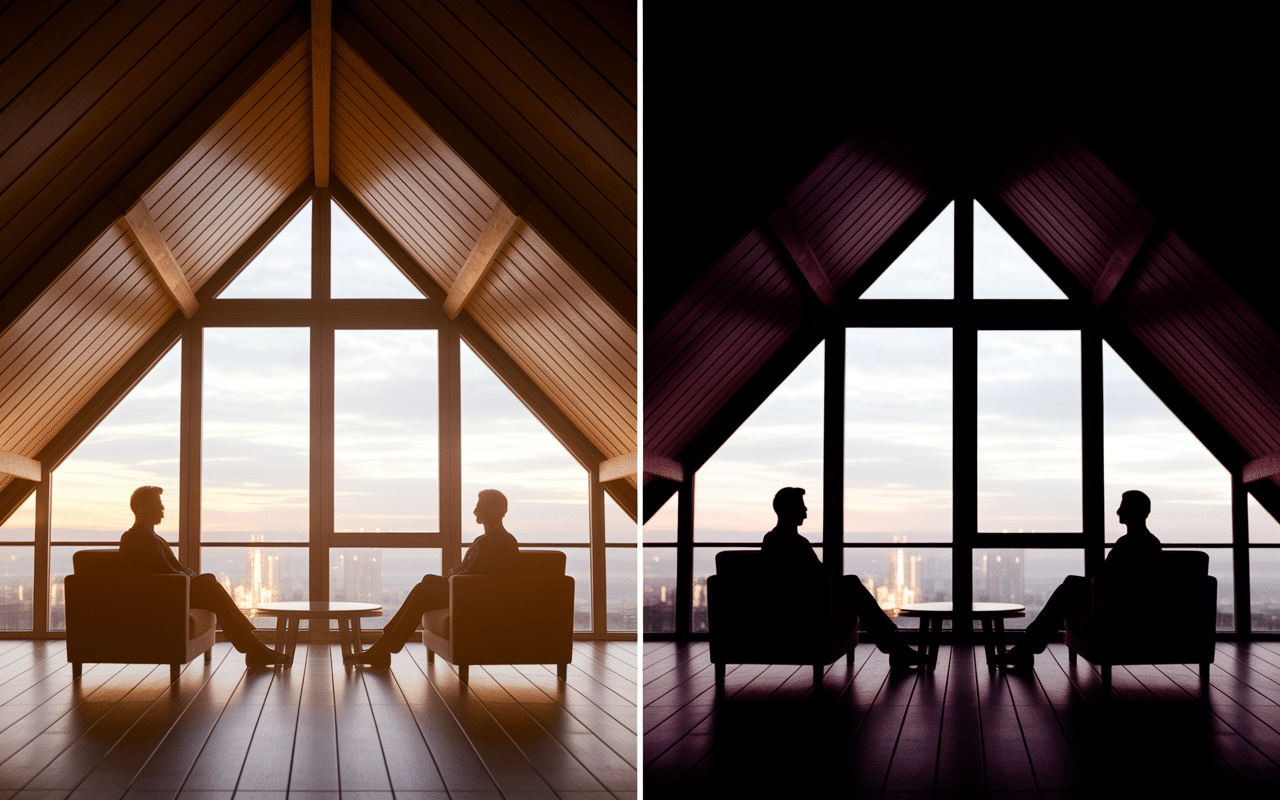 Avant et après store occultant toiciel sur fenêtre de toit