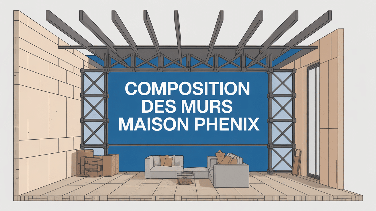 Coupe technique composition des murs maison phenix ossature metallique beton
