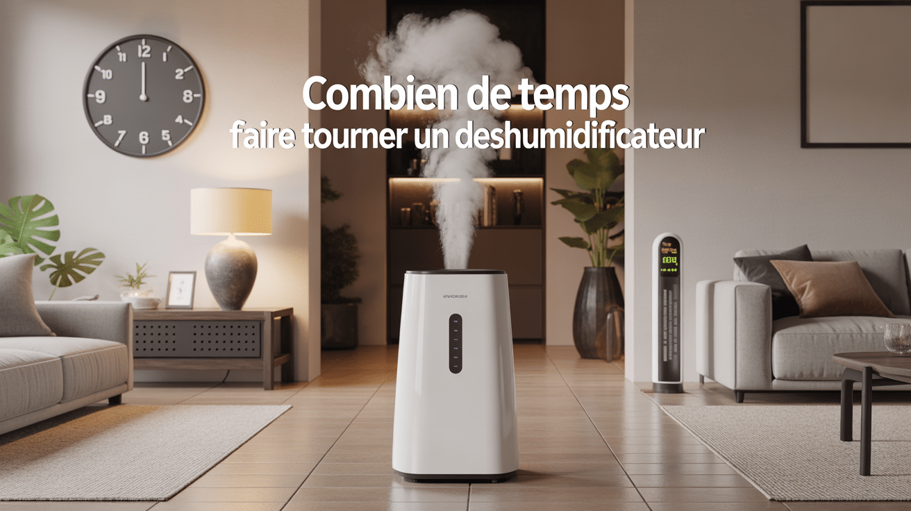 Déshumidificateur combien de temps par jour en salon avec hygromètre et heure