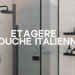 etagere douche italienne moderne en inox dans salle de bain
