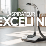 Exceline aspirateur sur sol carrelage blanc
