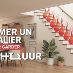 Illustration flux d'air pour fermer un escalier pour garder la chaleur