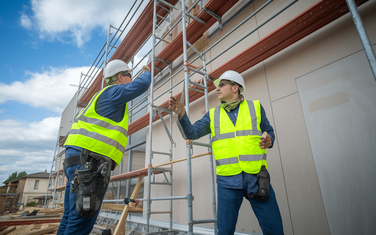 Preparation travaux isolation exterieur maison phenix chantier