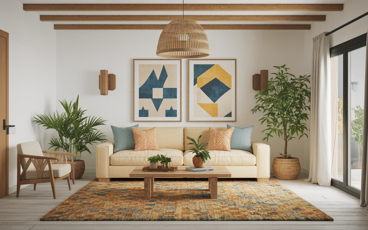 Salon inspiré maison espagnole style méditerranéen