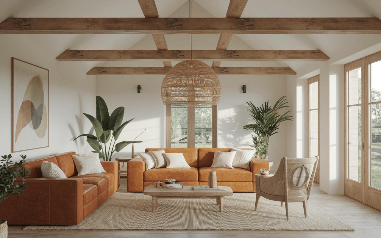 intérieur maison style italienne mobilier rustique et contemporain