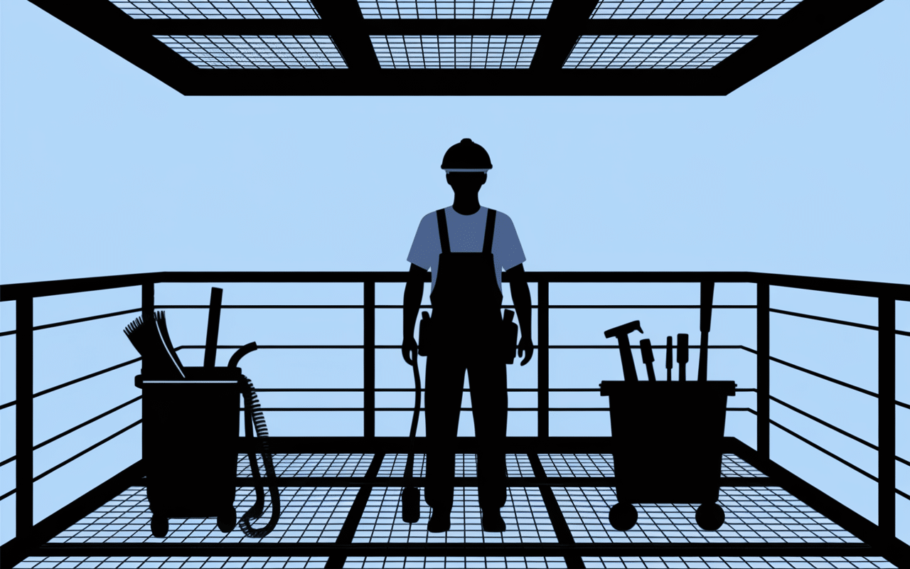 securite nettoyage toiture manouche outils harnais