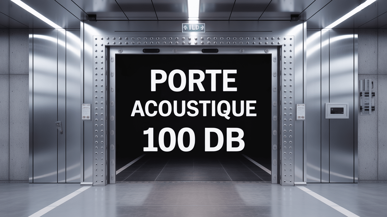 Porte acoustique 100 db massive en acier couloir professionnel