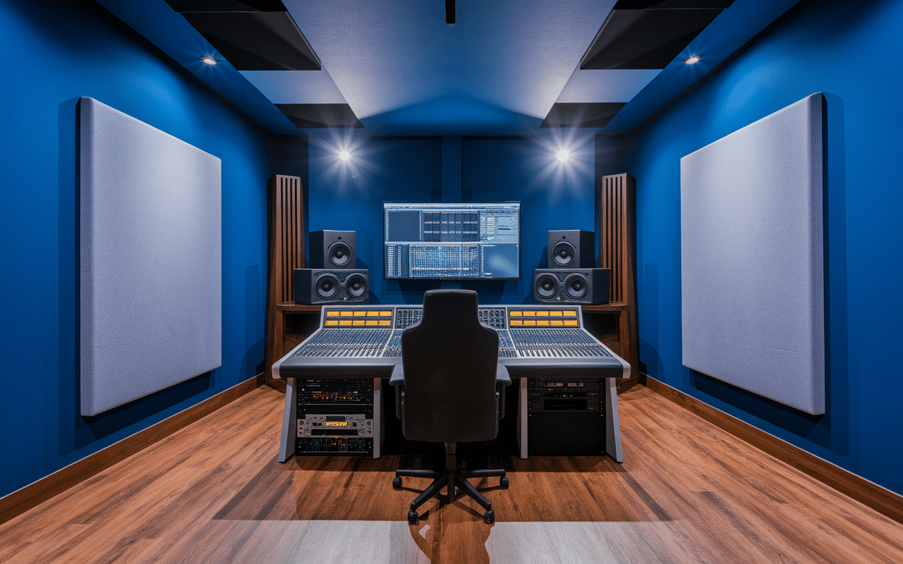 Porte acoustique 100 db dans studio d'enregistrement pro