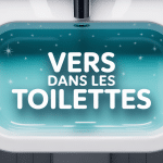 vers dans les toilettes cuvette blanche illustration