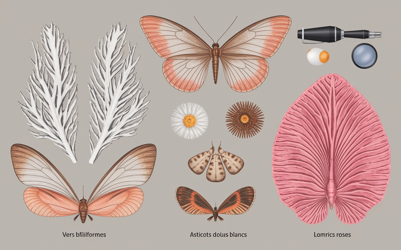 vers dans les toilettes planche identification larves