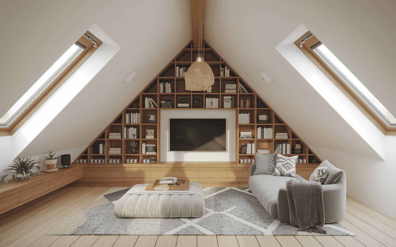 Aménagement cocooning combles aménagés faible hauteur