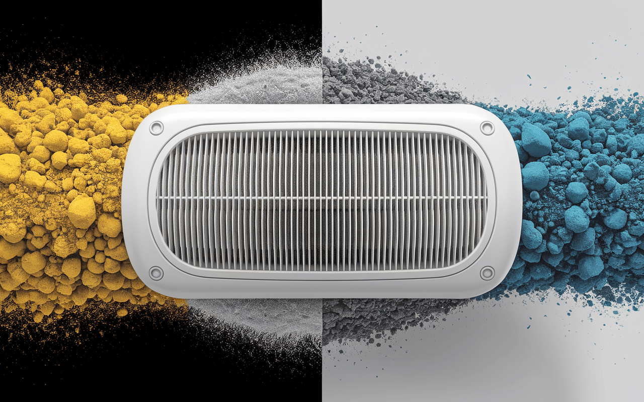 gros plan filtre vmc simple flux particules air pur