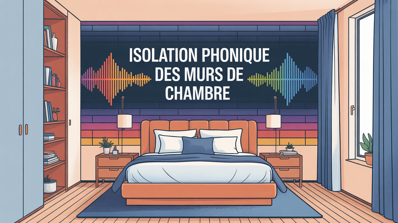 Coupe mur chambre isolation phonique ondes sonores