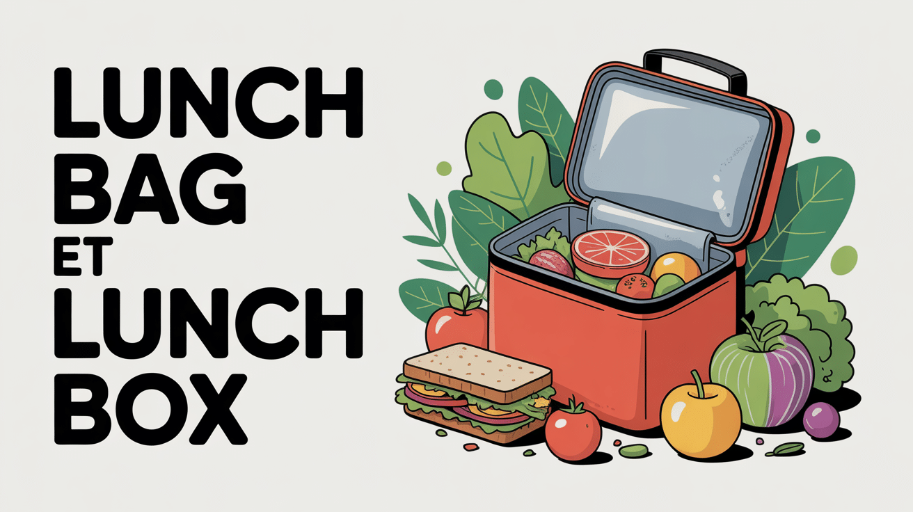 Lunch bag and lunch box isotherme avec aliments frais