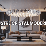lustre cristal moderne suspendu salon élégant