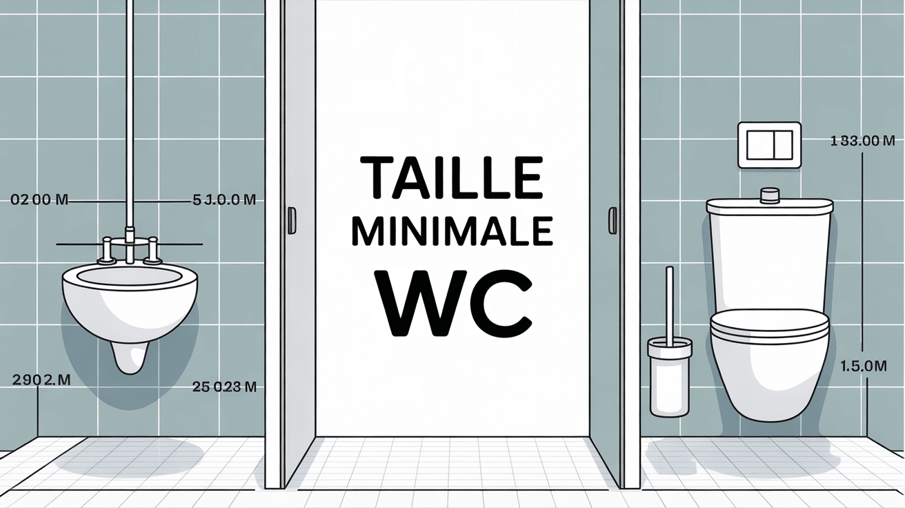 Minimum WC size salle toilettes moderne dimensions