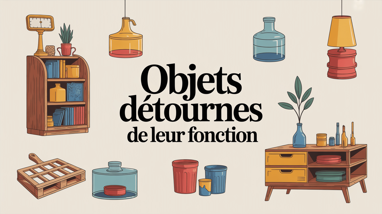 Illustration d'objets détournés de leur fonction en décoration