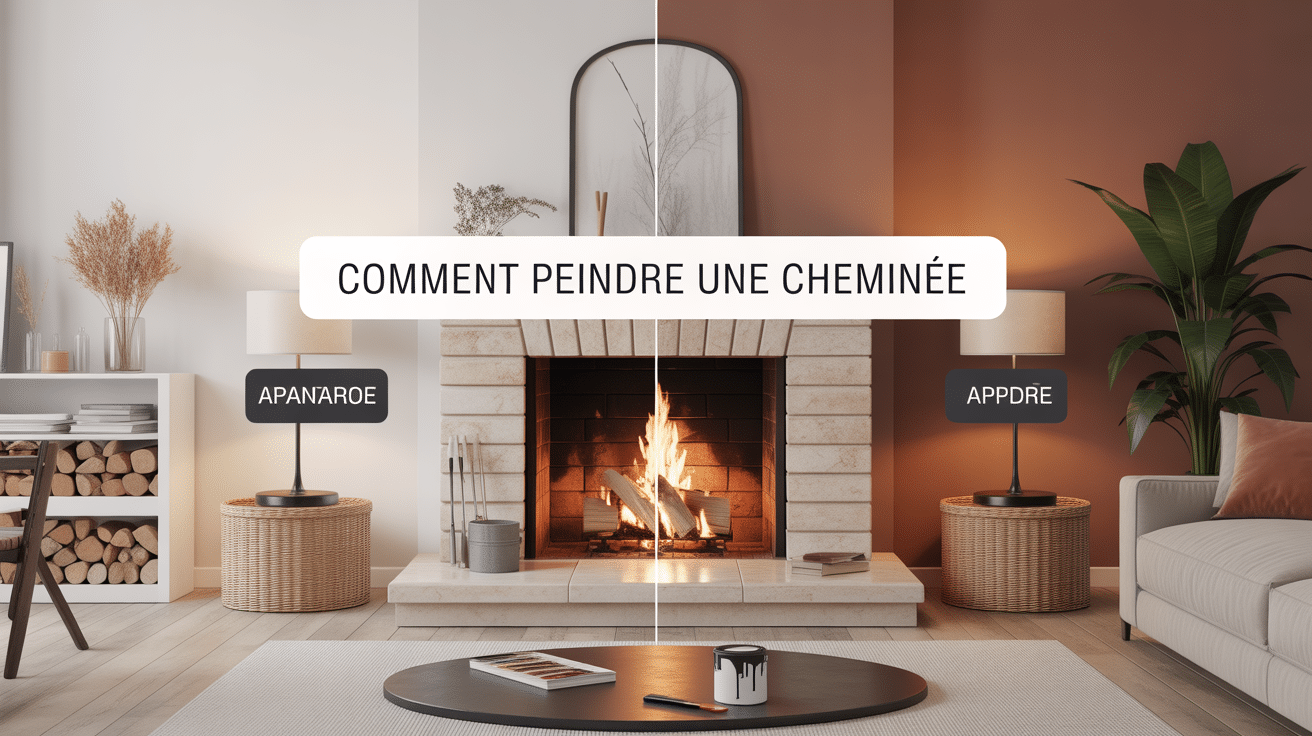 Peindre une cheminée transformation salon moderne
