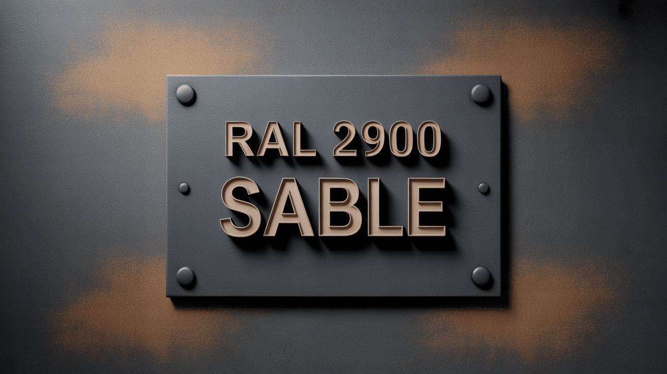 ral 2900 sablé surface métallique noire-tabac texturée