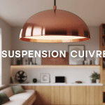 suspension cuivre dorée ambiance lumineuse