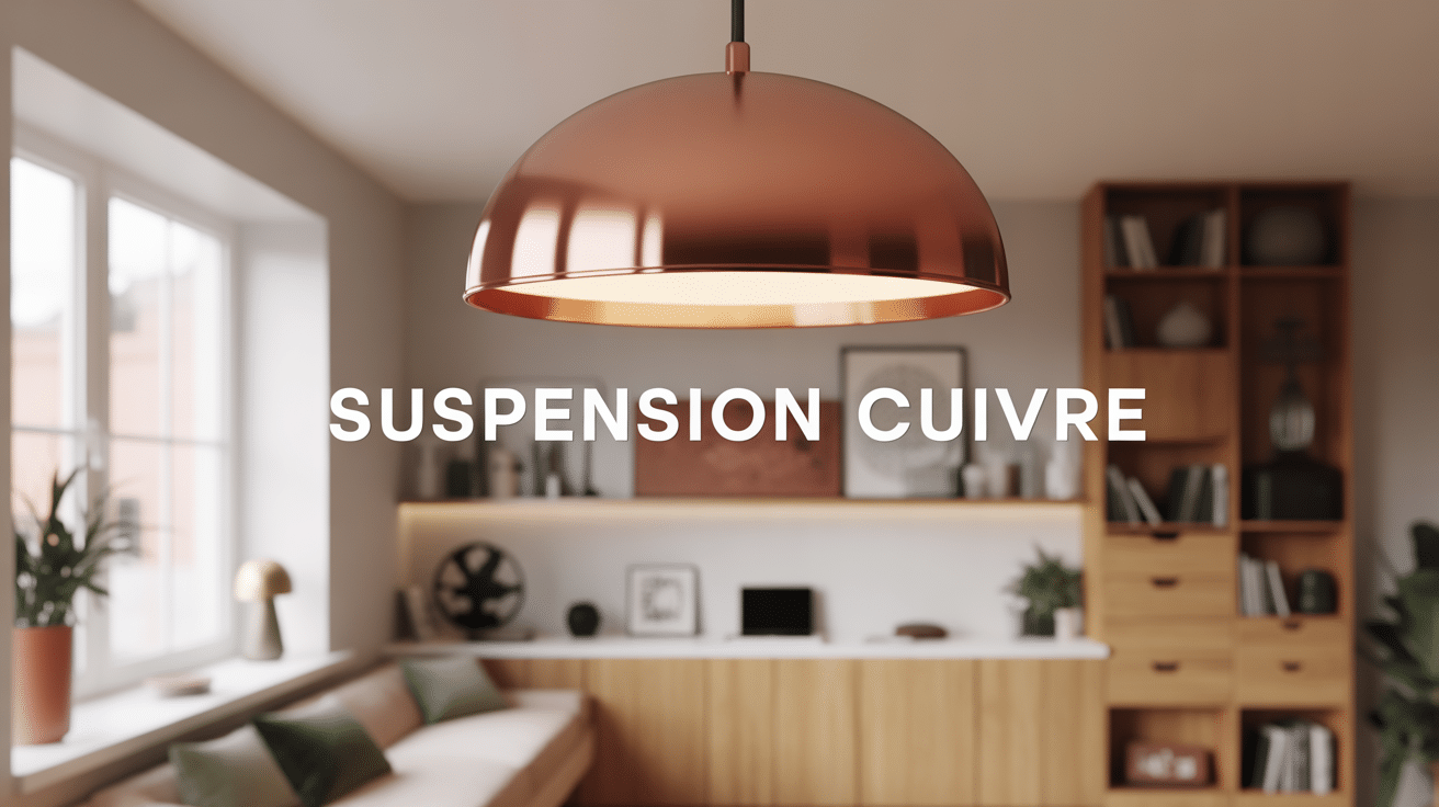 suspension cuivre dorée ambiance lumineuse