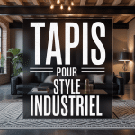 Tapis pour style industriel dans salon loft moderne