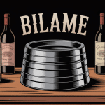 Bilame vin illustré sur table cave à vin