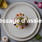 dressage assiette gastronome sur assiette blanche avec ustensiles