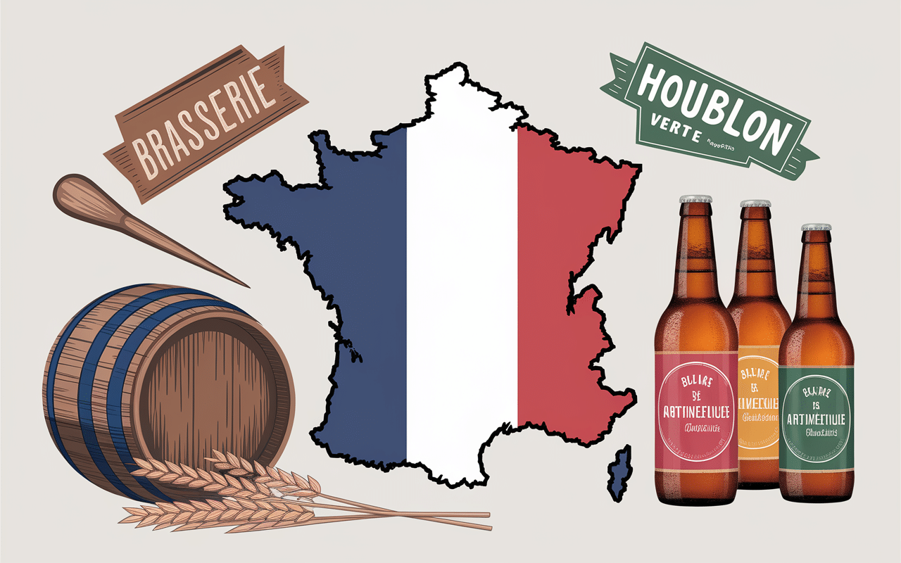 illustration france avec marques de bieres françaises