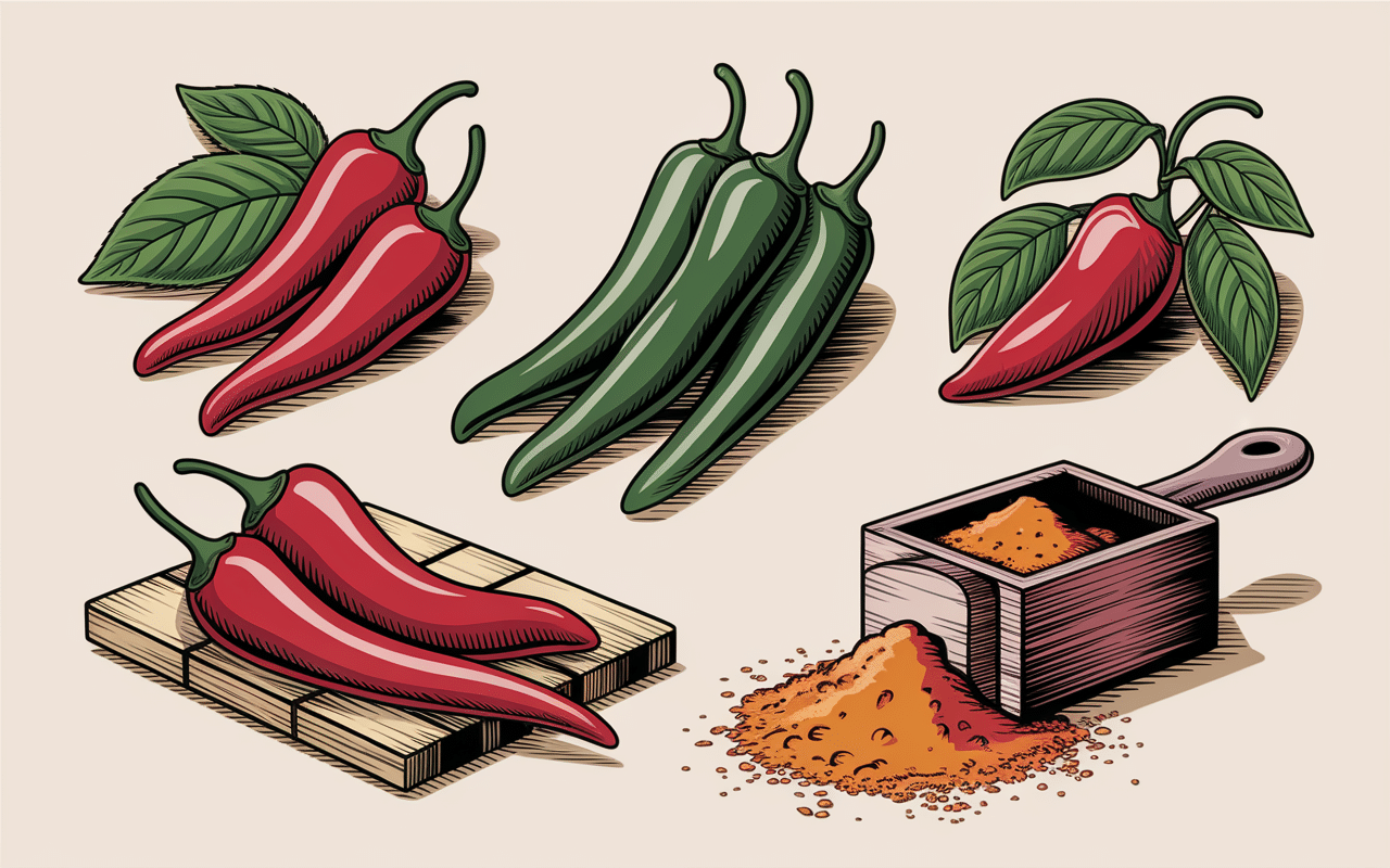 Étapes poudre chili du piment frais à la poudre