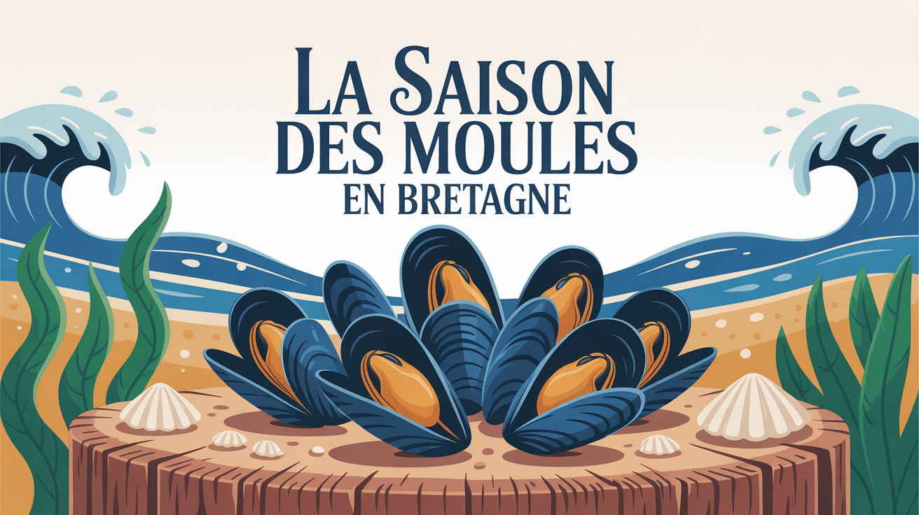 Illustration moules fraîches saison des moules Bretagne