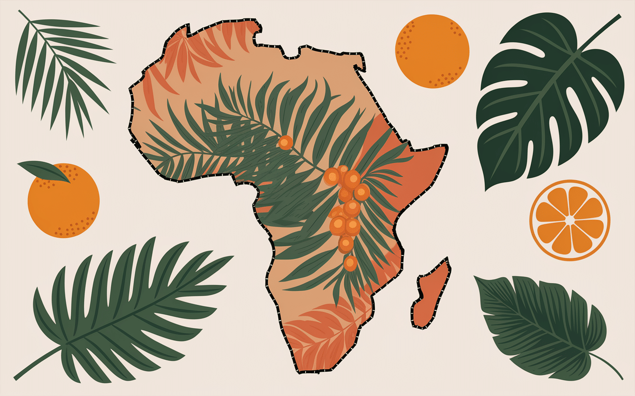 Illustration carte Afrique Ouest sauce graine recette