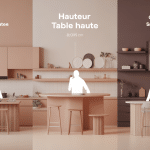 Illustration hauteur table haute cuisine snack bar