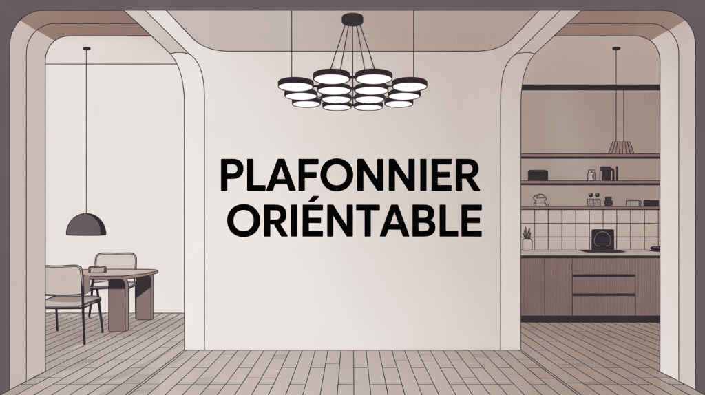 Illustration 3D plafonnier orientable multi-spots moderne
