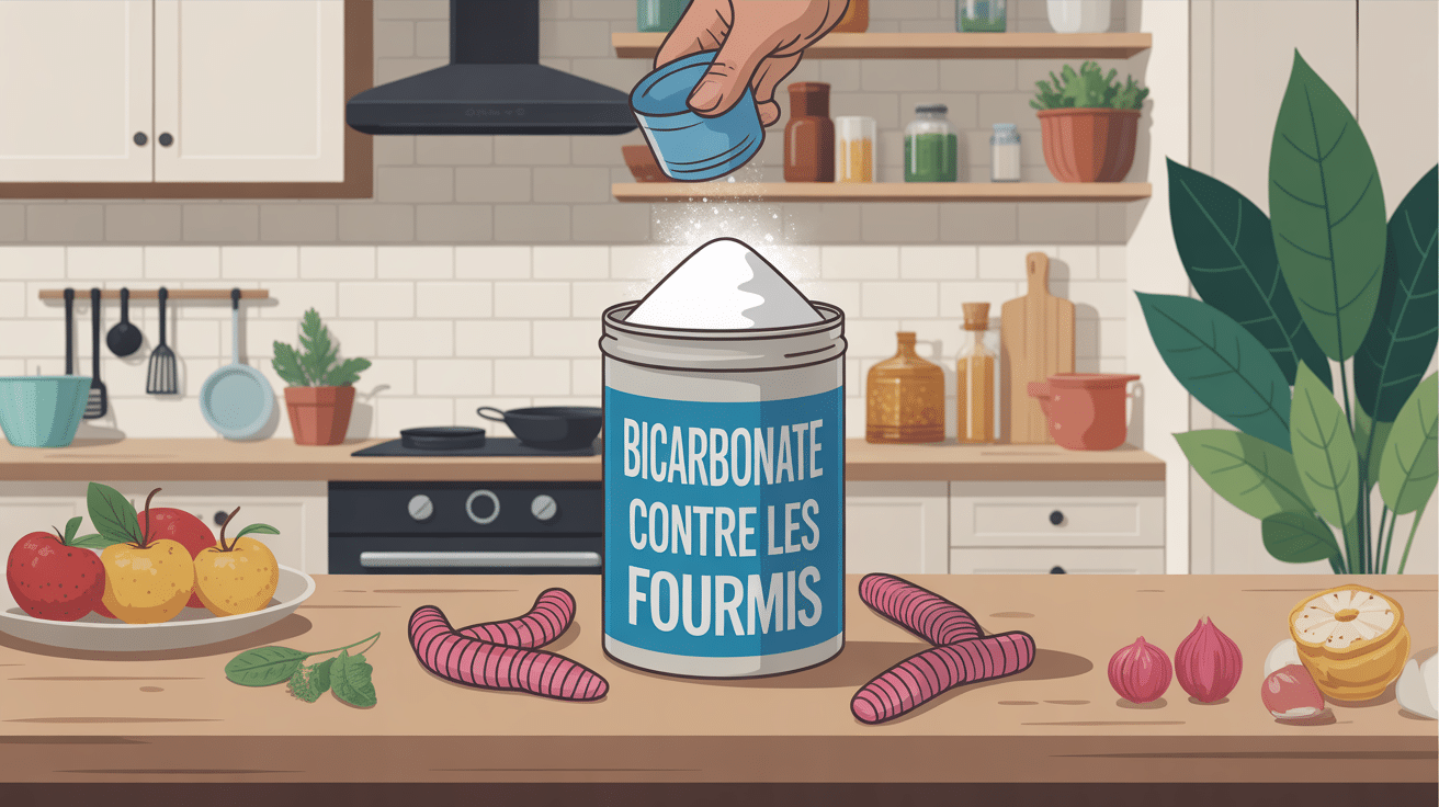 bicarbonate fourmis illustration cuisine moderne