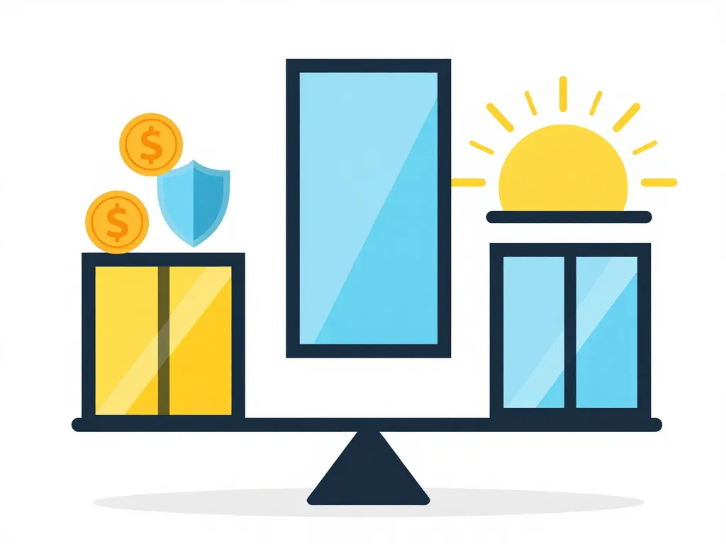 Métaphore visuelle comparaison et budget menuiseries Schüco