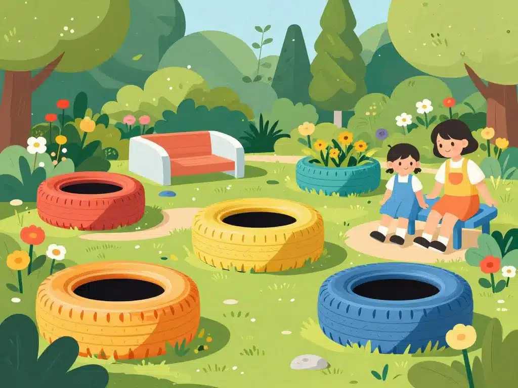 deco exterieur avec des pneus exemples et inspirations