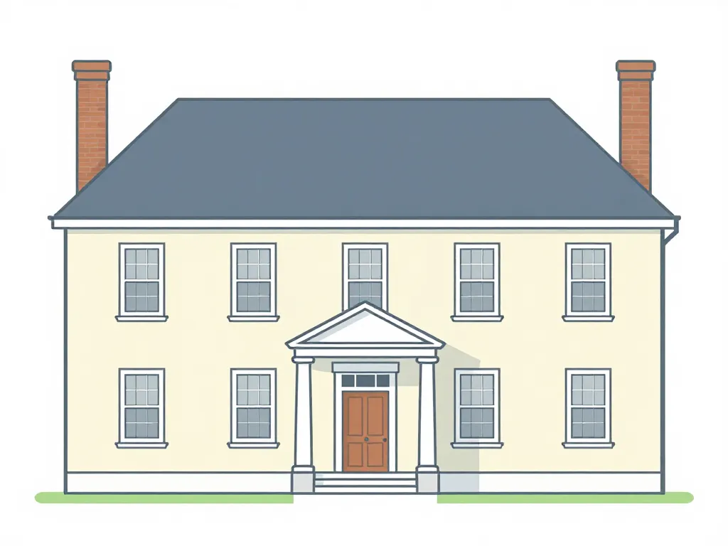 maison coloniale éléments architecturaux symétrie colonnes central