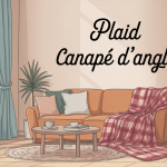 plaid canapé d'angle illustration vectorielle salon moderne