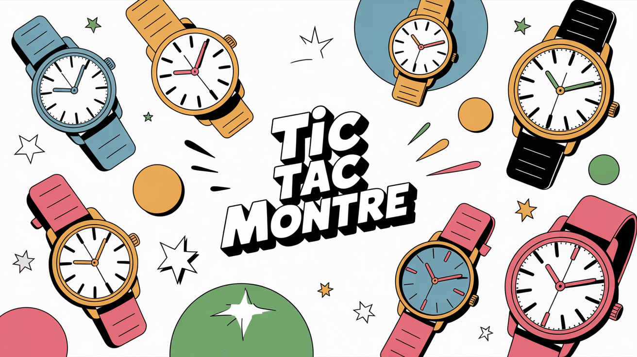 illustration univers tic tac montre colorée