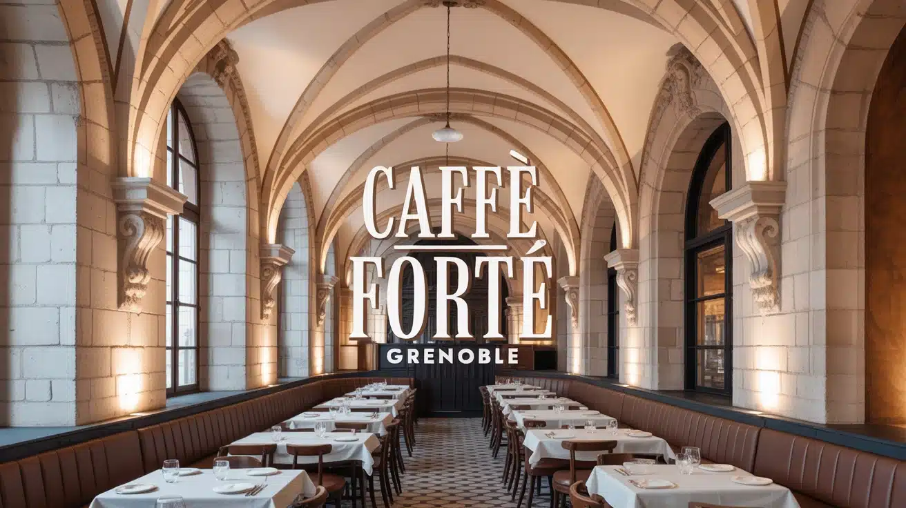 Intérieur du Caffè Forté Grenoble avec architecture XVIIe siècle