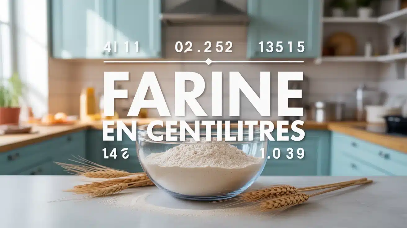 Cuisine moderne avec farine en centilitres et balance cassée