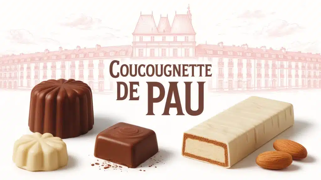 Illustration coucougnette de Pau avec Henri IV et Béarn en arrière-plan