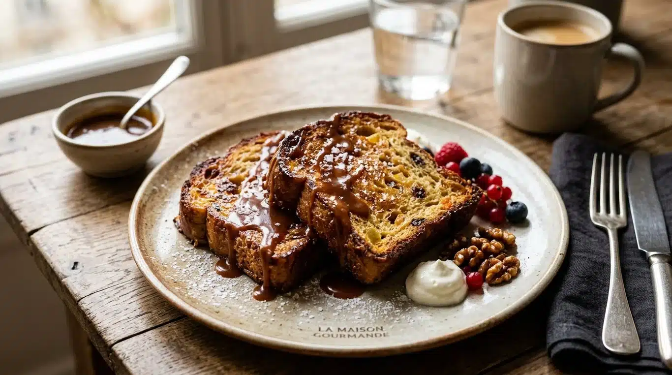 Panettone perdu au caramel et fleur de sel